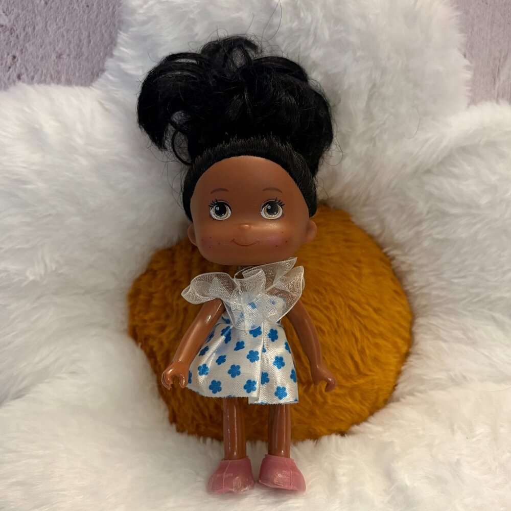 Greenbrier International 5" Doll White Blue Dress (SKU: 302TO)